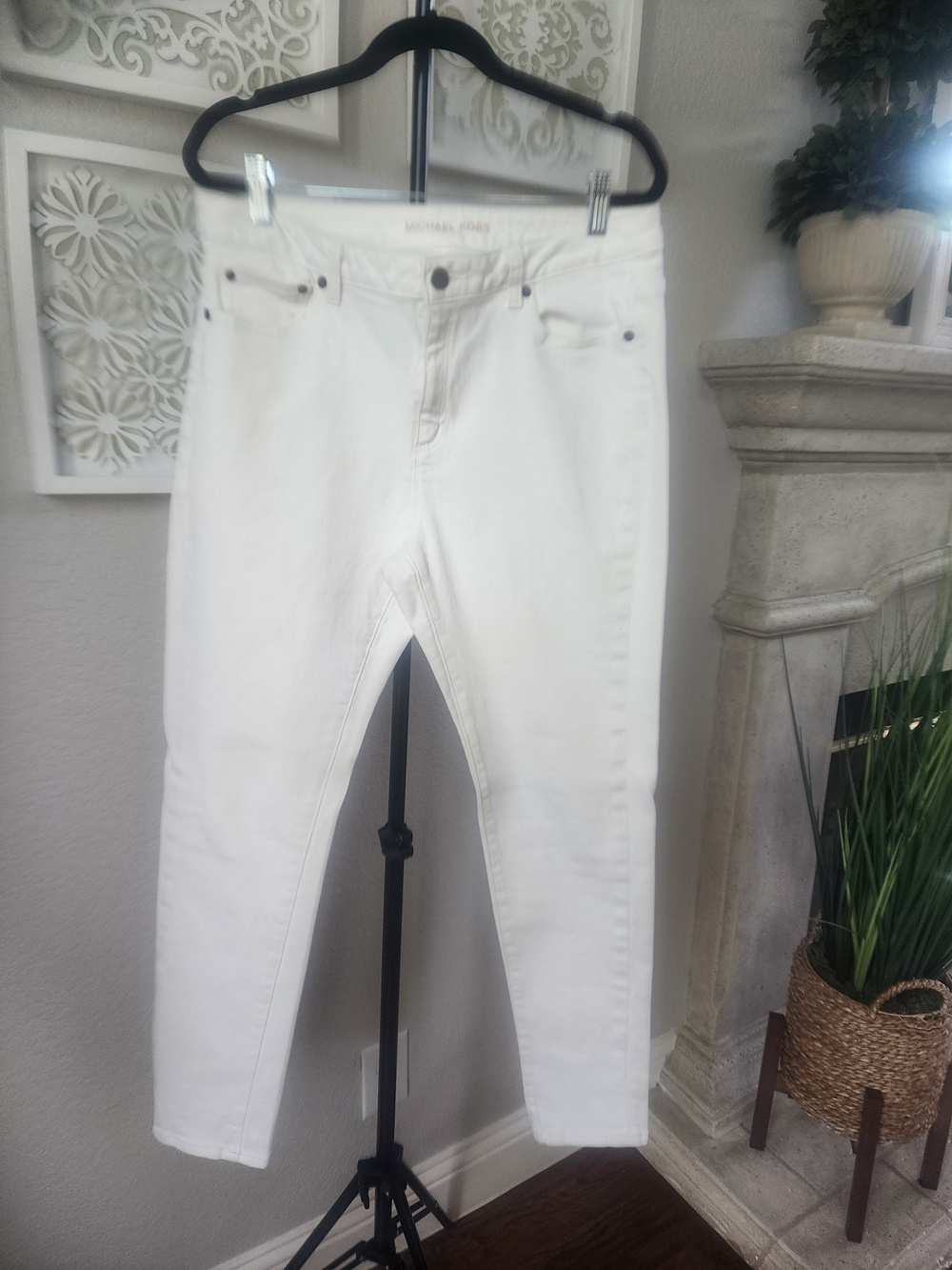 Michael Kors White High-Rise Jeans